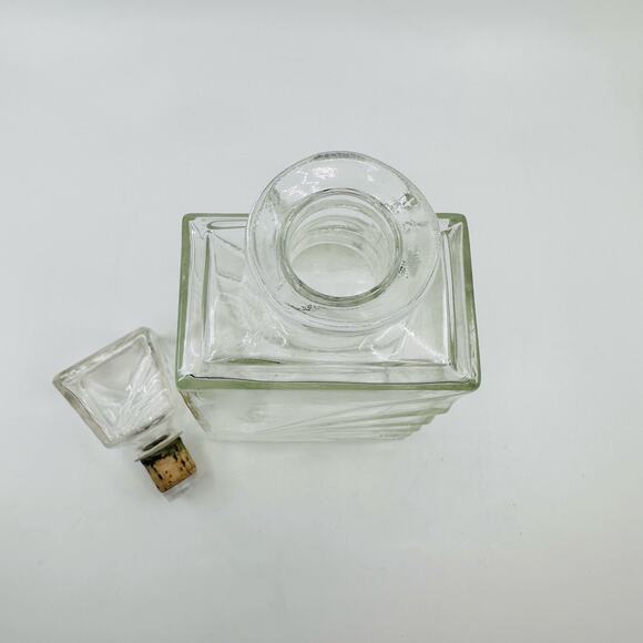 Glass Liquor Decanter Vintage Art Deco Mid Century Bar Ware Accessories Whiskey - Picture 5 of 8
